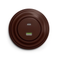 Reblig - Retro USB-stopcontact A+C met bruin frame