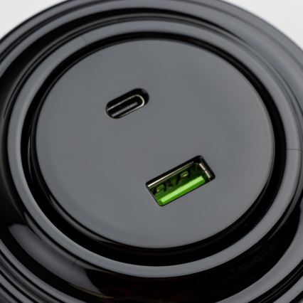 Reblig - Retro USB-stopcontact A+C met zwart frame
