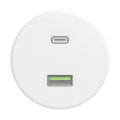 Reblig - Retro USB-stopcontact A+C randloos sneeuwwit