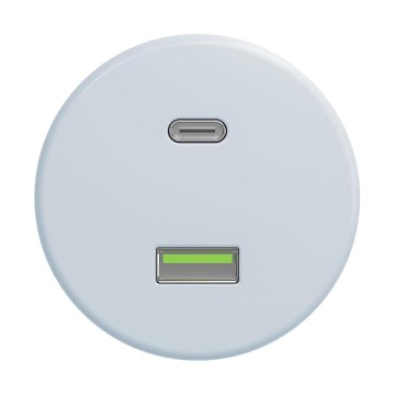 Reblig - Retro USB-stopcontact A+C zonder afdekraam blauw