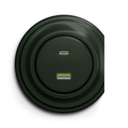 Reblig - Retro USB-stopcontact A+C zonder afdekraam, groen