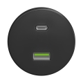 Reblig - Retro USB-stopcontact A+C zonder frame, antraciet