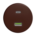 Reblig - Retro USB-stopcontact (USB-A en USB-C) zonder afdekraam, bruin