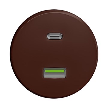 Reblig - Retro USB-stopcontact (USB-A en USB-C) zonder afdekraam, bruin