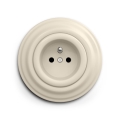 Reblig - Retro wandcontactdoos met afdekraam, 230 V, beige