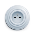 Reblig - Retro wandcontactdoos met afdekraam 230V blauw