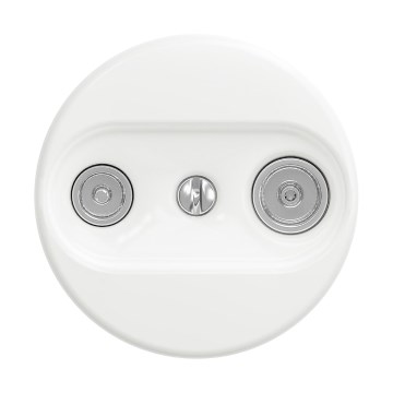 Reblig - Retro wandcontactdoos TV/FM (eind) zonder afdekraam, sneeuwwit