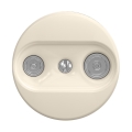 Reblig - Retro wandcontactdoos TV+R (doorgang) zonder afdekraam beige