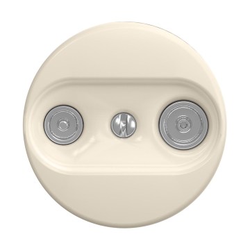 Reblig - Retro wandcontactdoos TV+R (doorgang) zonder afdekraam beige