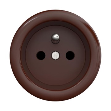 Reblig - Retro wandcontactdoos zonder afdekraam, 230 V, bruin