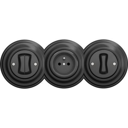 Reblig - Retro wandcontactdoos zonder afdekraam 230V, antraciet