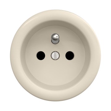 Reblig - Retro wandcontactdoos zonder afdekraam 230V beige