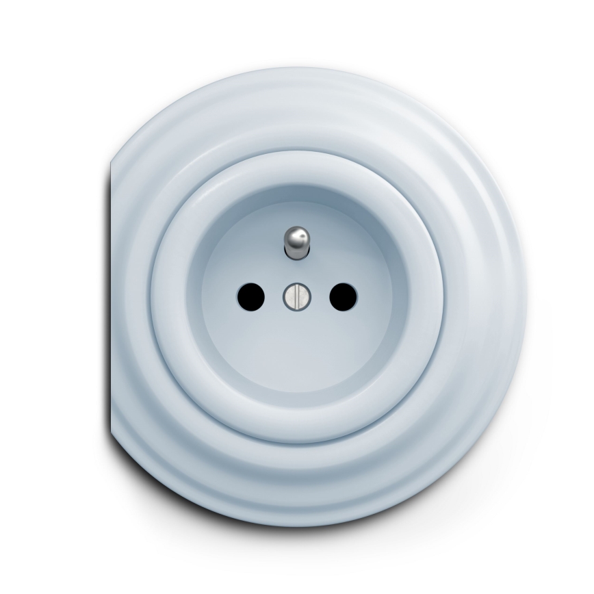 Reblig - Retro wandcontactdoos zonder afdekraam 230V blauw