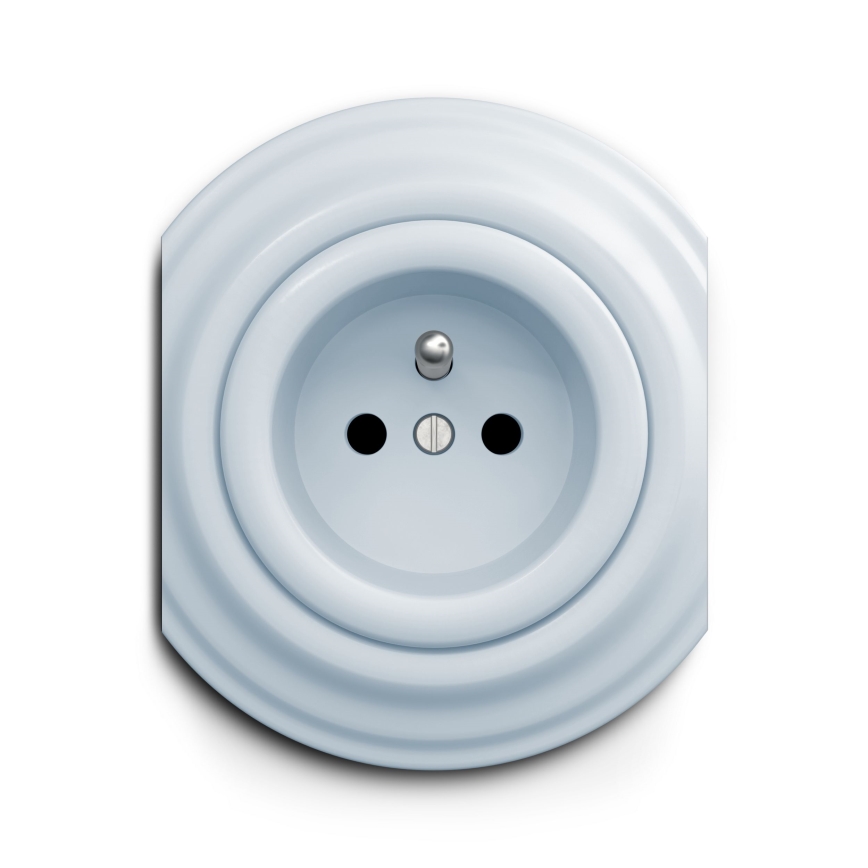 Reblig - Retro wandcontactdoos zonder afdekraam 230V blauw