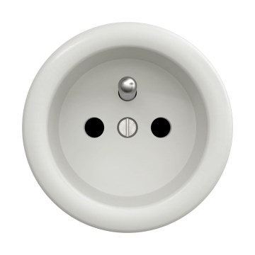 Reblig - Retro wandcontactdoos zonder afdekraam 230V keramisch wit
