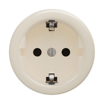 Reblig - Retro wandcontactdoos zonder afdekraam SCHUKO 230V/16A beige