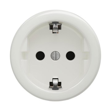 Reblig - Retro wandcontactdoos zonder afdekraam SCHUKO 230V/16A, keramiek wit