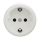 Reblig - Retro wandcontactdoos zonder afdekraam SCHUKO 230V/16A, keramiek wit