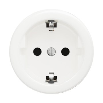 Reblig - Retro wandcontactdoos zonder afdekraam SCHUKO 230V/16A sneeuwwit