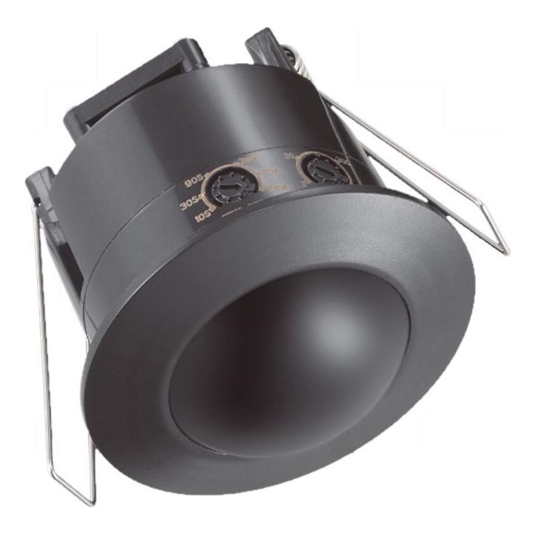 Recessed motion sensor PIR 360° 500W/230V zwart