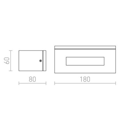 RED - Design Rendl-R10439 - Wand Lamp voor Buiten WOOP 1xR7s/48W/230V IP54