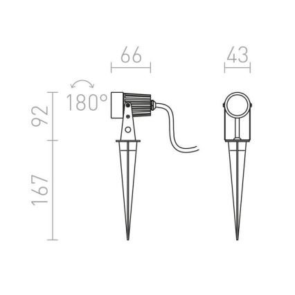 RED - Design Rendl - R10530 - LED Lamp voor Buiten GUN LED/3W/230V IP65