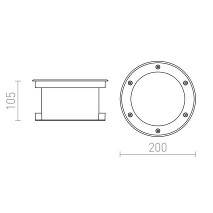 RED - Design Rendl - R10532 - LED Lamp voor Buiten voor Oppervlak Montage TERRA LED/20W/230V IP67