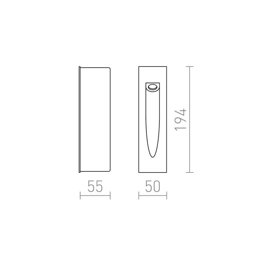RED - Design Rendl - R10545 - Ingebouwde LED Lamp voor Buiten GAP LED/3W/230V IP54
