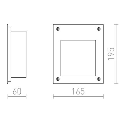 RED - Design Rendl - R10546 - Ingebouwde LED Lamp voor Buiten AKORD LED/3W/230V IP65