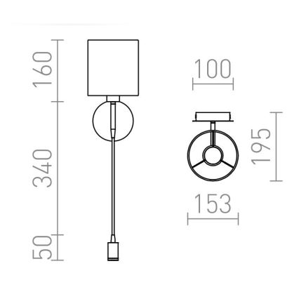 RED - Design Rendl - R10580 - LED Wand Lamp VERSA 1xE27/42W/230V + LED/3W