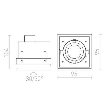 RED - Design Rendl - R12052 - Inbouwverlichting ELECTRA 1xGU10/50W/230V