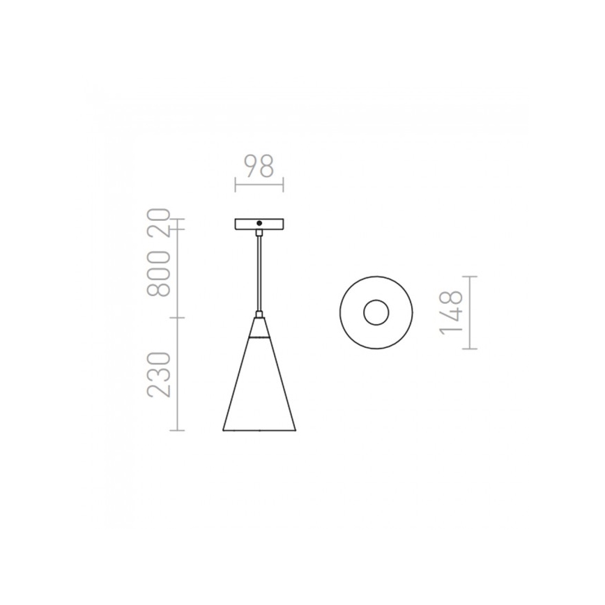 RED - Design Rendl - R12380 - Hanglamp aan een koord HEIDI 1xE27/28W/230V beton/hout