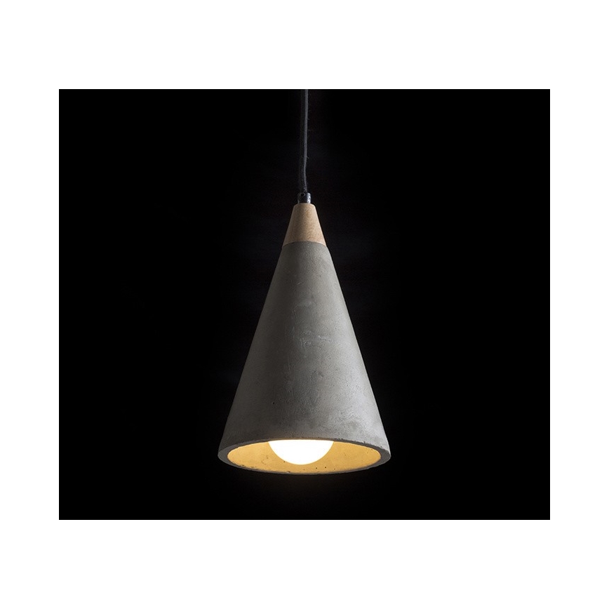 RED - Design Rendl - R12380 - Hanglamp aan een koord HEIDI 1xE27/28W/230V beton/hout