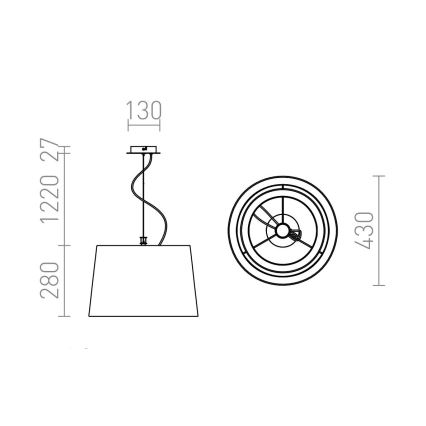 RED - Design Rendl - R12483 - Hanglamp aan een koord ESPLANADE 1xE27/42W/230V