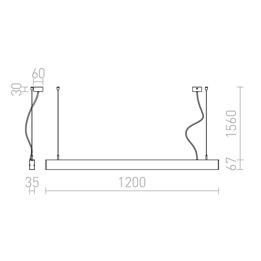 RED - Design Rendl - R12718 - LED Hanglamp aan een koord PESANTE LED/40W/230V