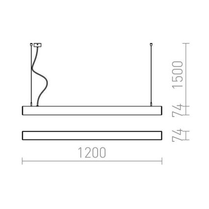 RED - Design Rendl - R12721 - LED Hanglamp aan een koord PESANTE LED/40W/230V zwart