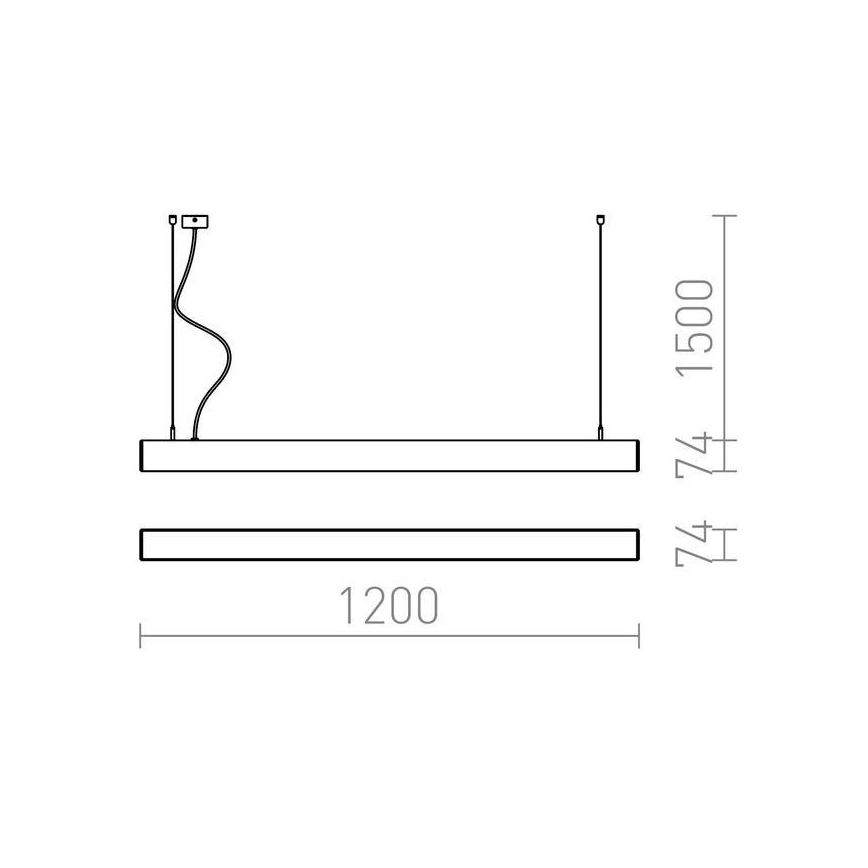 RED - Design Rendl - R12721 - LED Hanglamp aan een koord PESANTE LED/40W/230V zwart