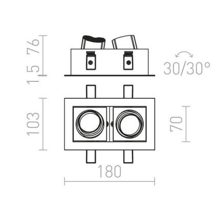 RED - Design Rendl - R12857 - LED Hang plafondverlichting BONDY 2xLED/7W/230V