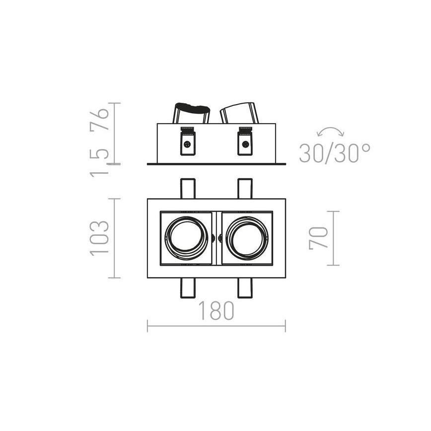 RED - Design Rendl - R12857 - LED Hang plafondverlichting BONDY 2xLED/7W/230V
