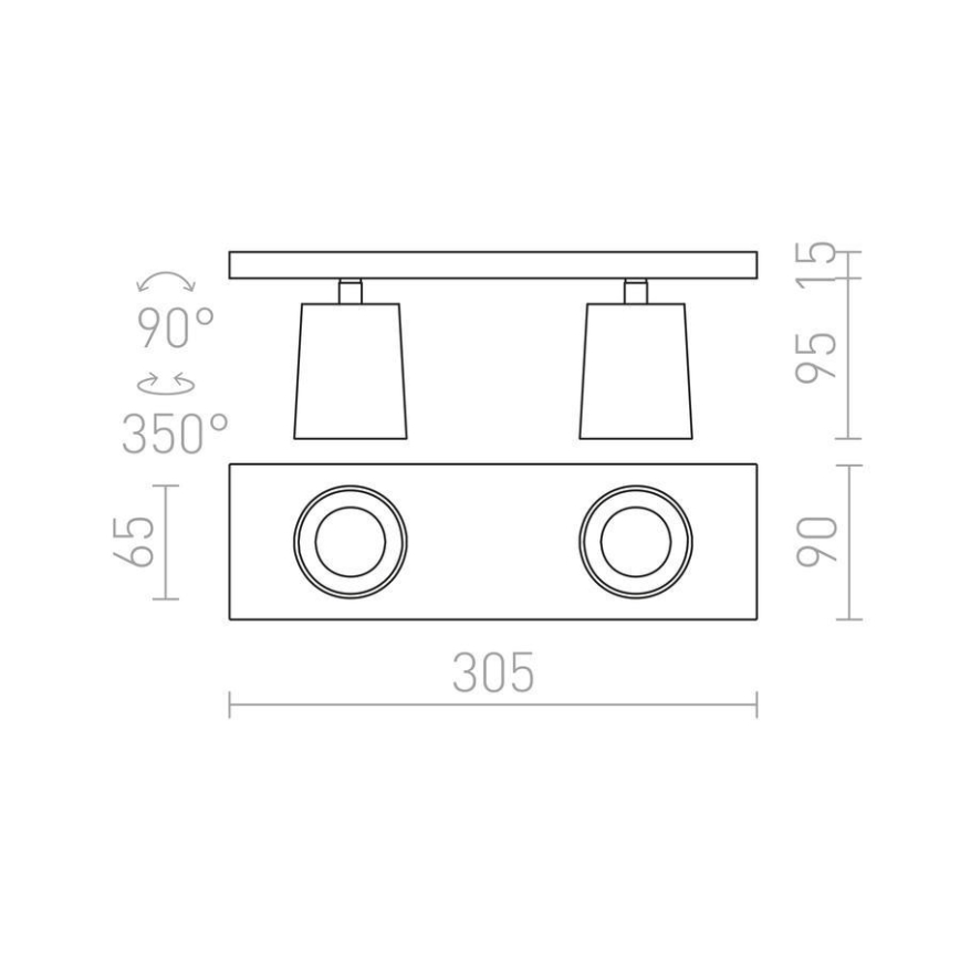 RED - Design Rendl - R12915 - Verstraler KENNY 2xGU10/35W/230V