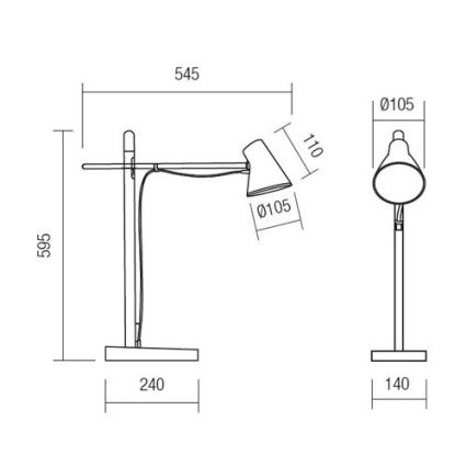 Redo 01-1119 - Dimbaar LED touch tafellamp LED/5W/230V USB