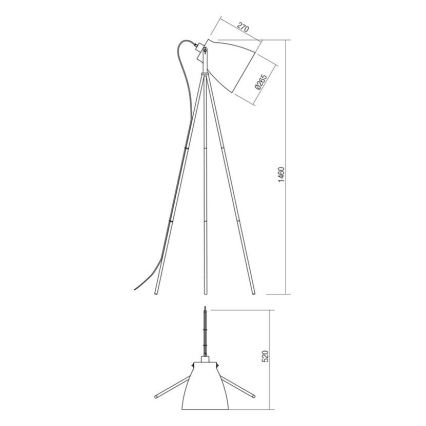 Redo 01-1276 - Staande lamp ARNE 1xE27/42W/230V zwart