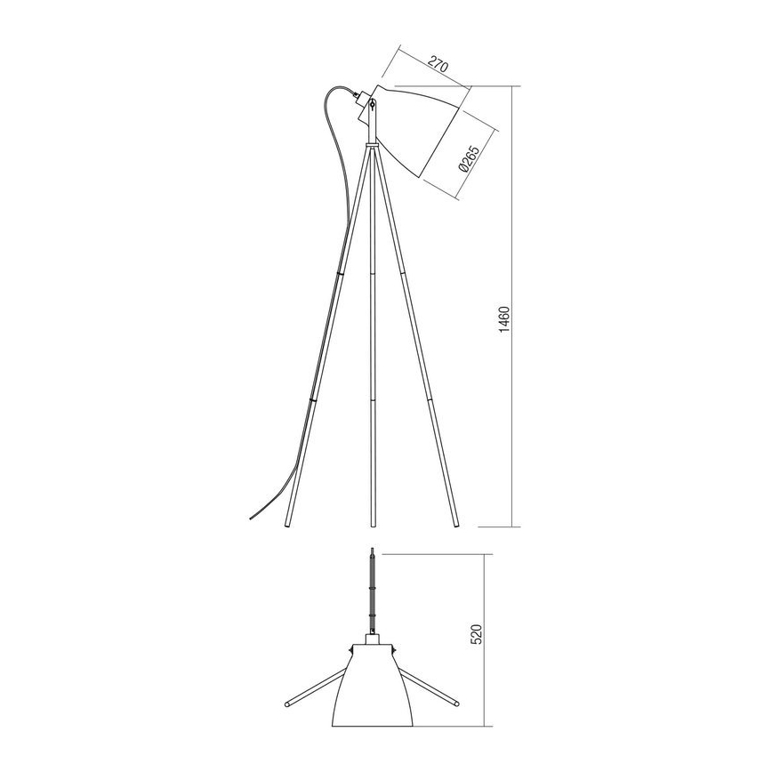 Redo 01-1276 - Staande lamp ARNE 1xE27/42W/230V zwart