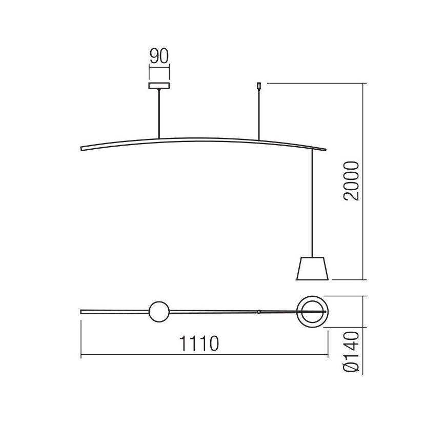 Redo 01-1497 - LED Hanglamp aan een koord LOLLI LED/6W/230V wit