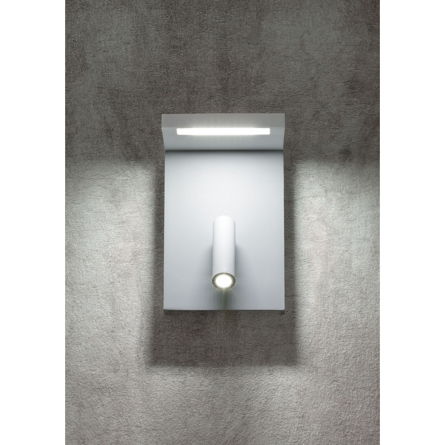 Redo 01-1499 - LED Wandspot AGOS LED/6W/230V + LED/3,2W USB wit