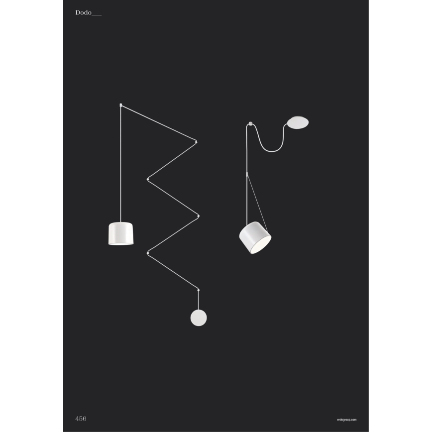 Redo 01-1821 - Hanglamp aan een koord DODO 1xE27/15W/230V spin wit