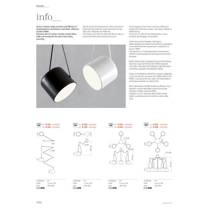 Redo 01-1821 - Hanglamp aan een koord DODO 1xE27/15W/230V spin wit