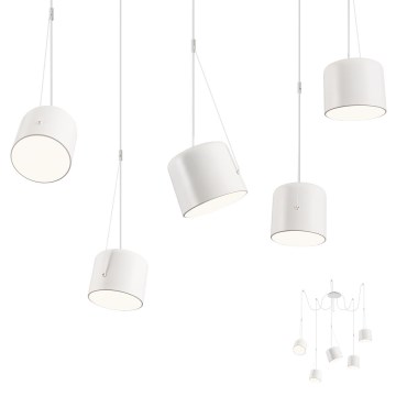 Redo 01-1827 - Hanglamp aan een koord DODO 5xE27/15W/230V spin wit