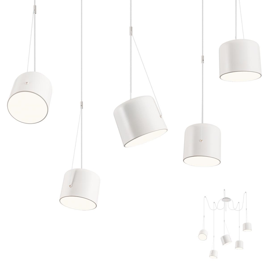 Redo 01-1827 - Hanglamp aan een koord DODO 5xE27/15W/230V spin wit