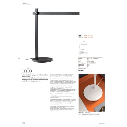 Redo 01-2213 - Dimbaar LED touch tafellampje OMEO LED/5,5W/230V 3000/4500/6500K zwart